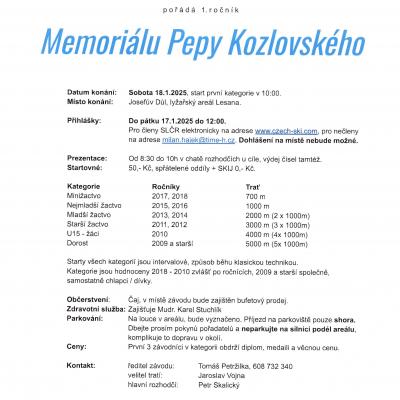 Propozice Josefáč - sobota 18.1.2025